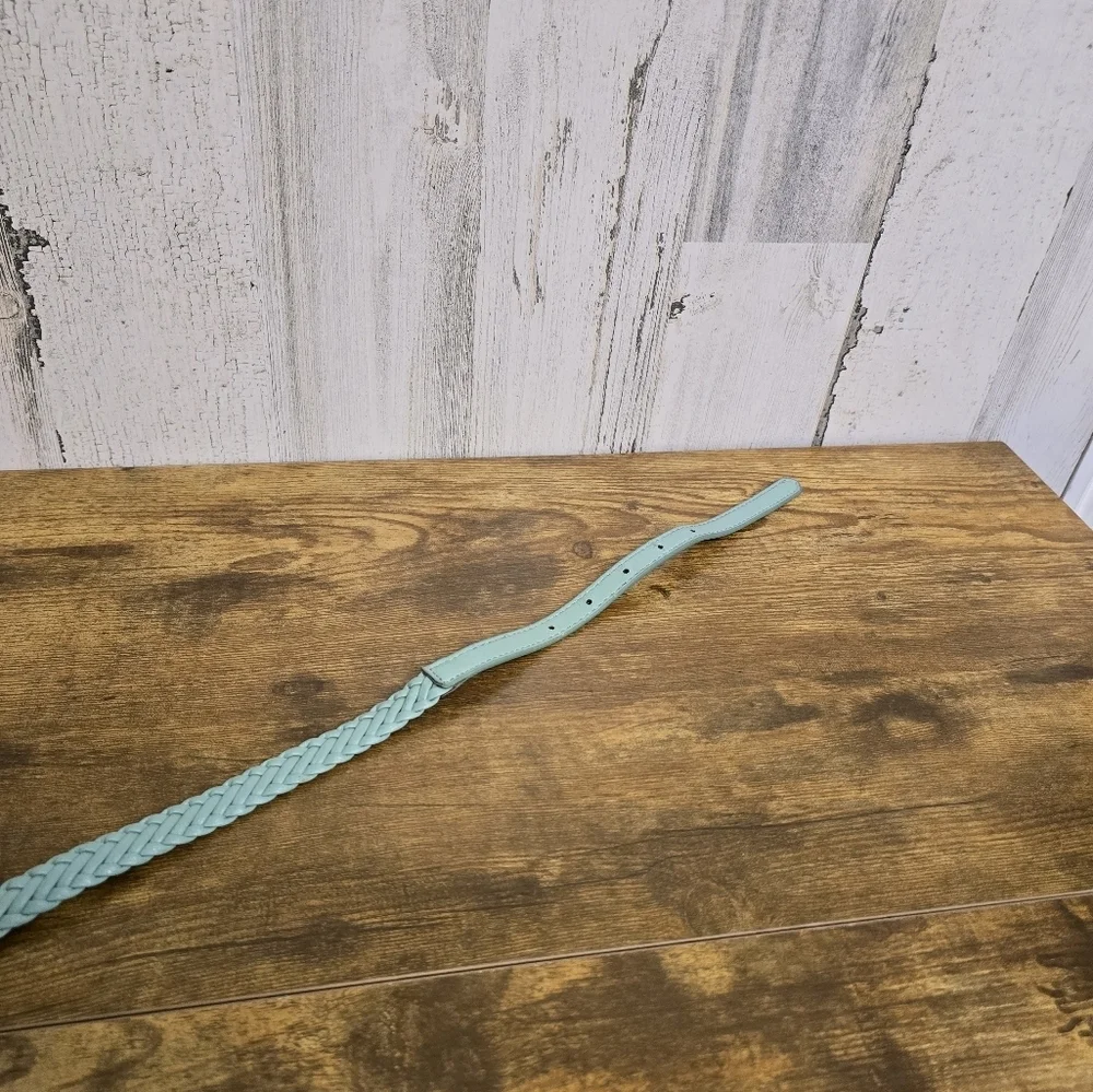 womens light blue braided fashion belt size medium unbranded